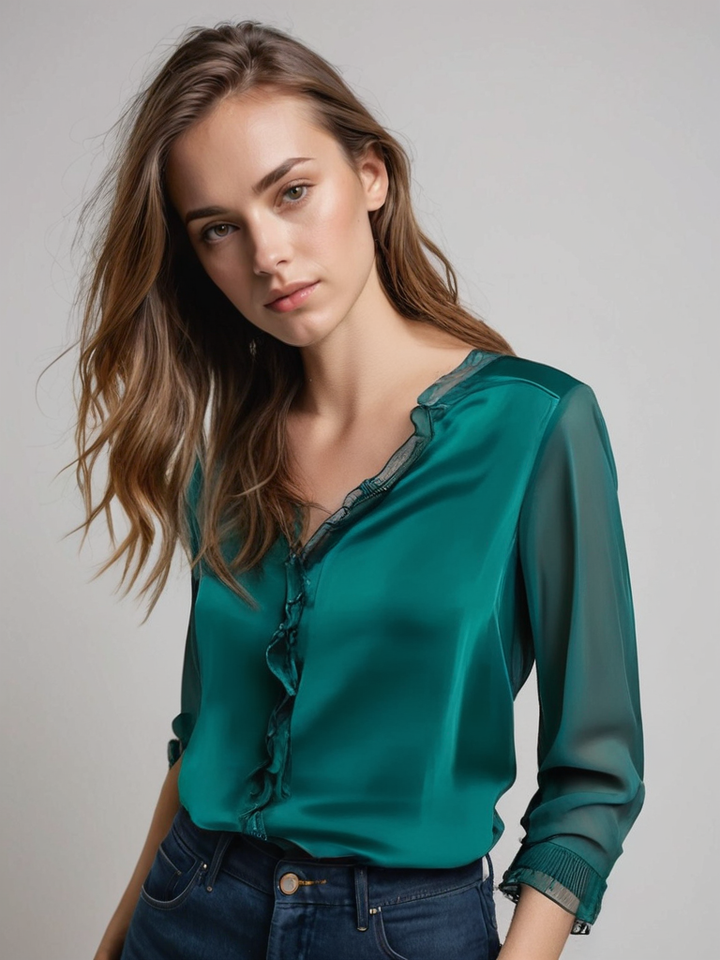 Anna | Women Elegant Long Sleeve Ruffle Blouse
