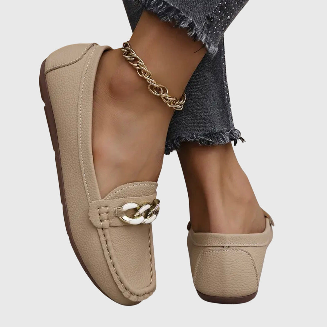 Grace | Womens Chain Detail Slip On Loafers