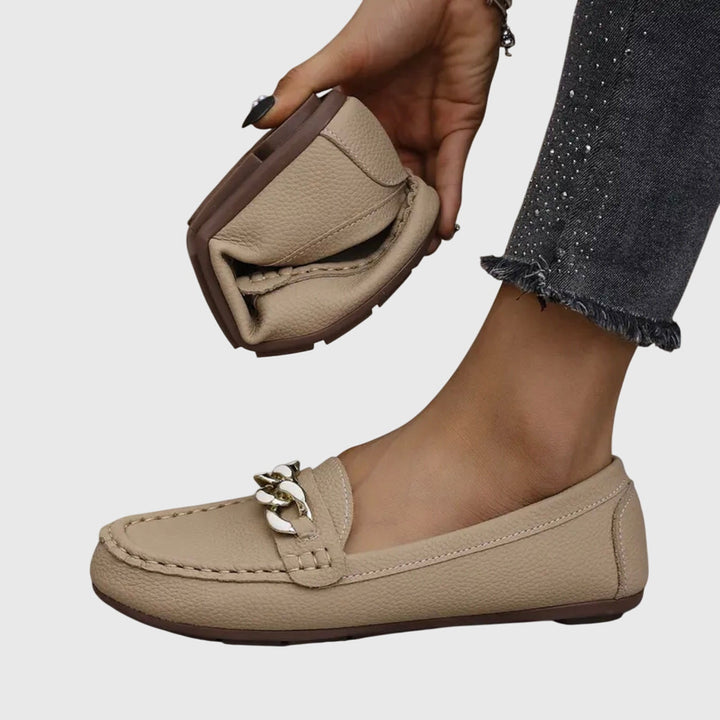 Grace | Womens Chain Detail Slip On Loafers