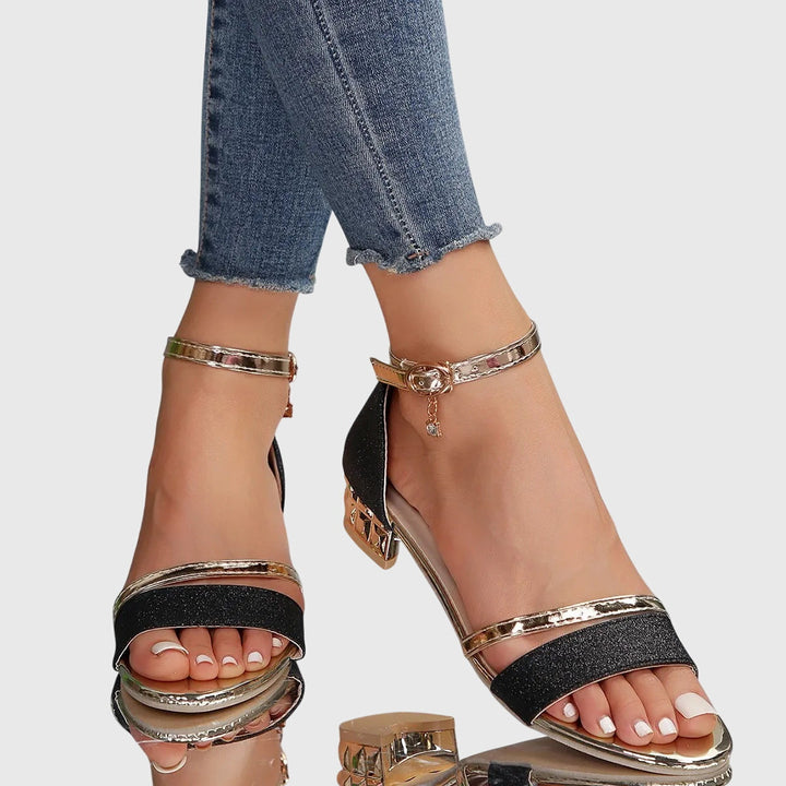 Hannah | Womens Ankle Strap Block Heel Sandals