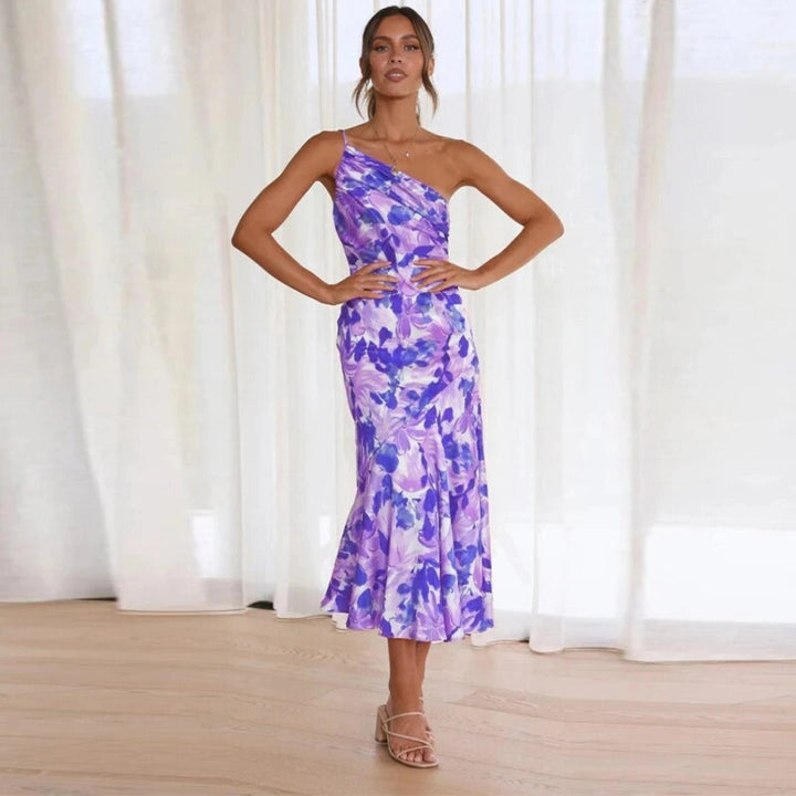 Gabriella | Women’s Summer Maxi Dress with Asymmetrical Cut and Floral Pattern