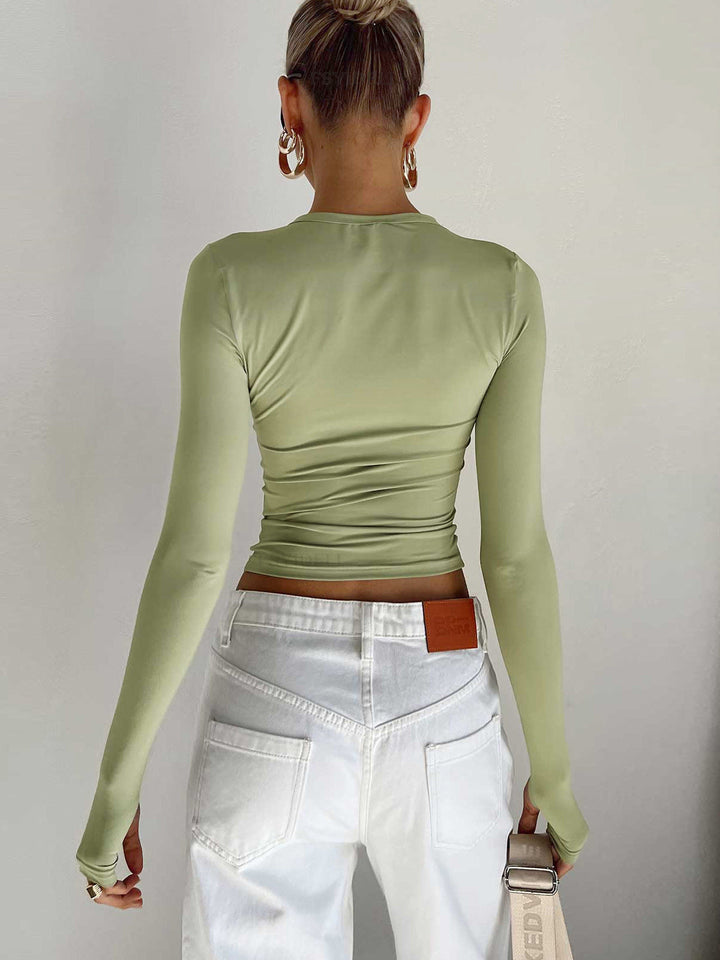Abigail | Women Summer Long Sleeve Crop Top