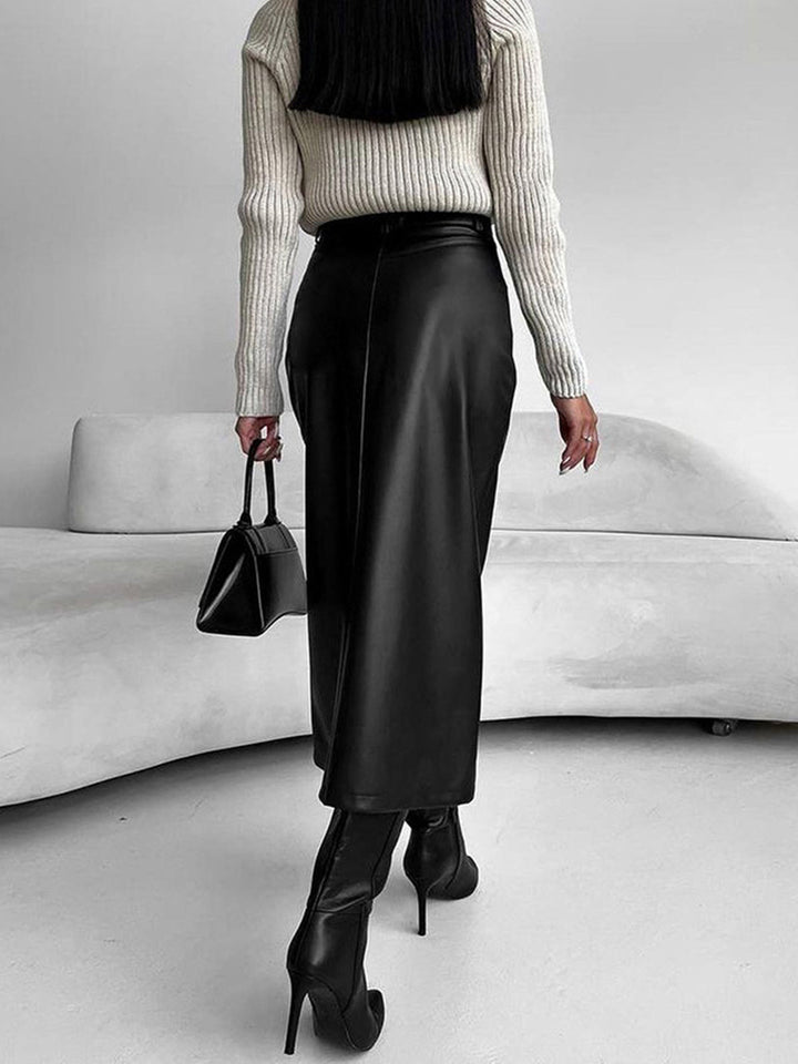 Olivia | Women’s High-Slit Elegant Midi Skirt