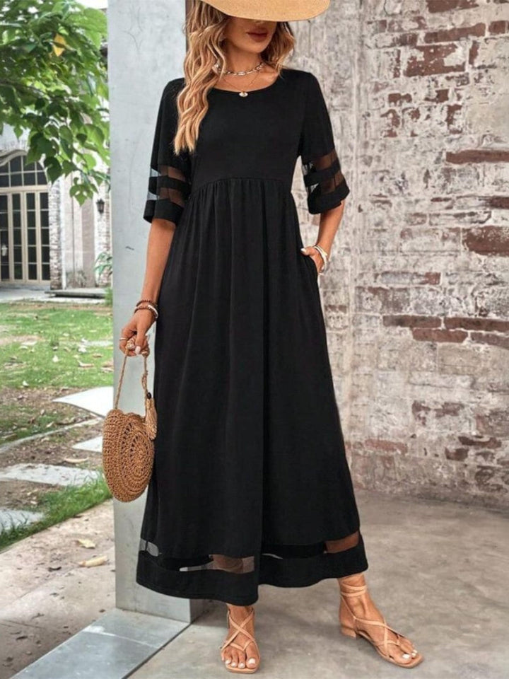 Isabella | Women Elegant Sheer Panel Maxi Dress