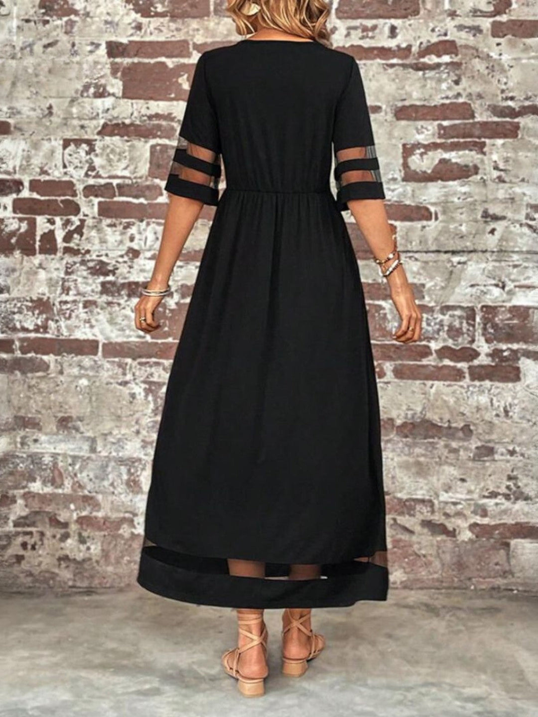 Isabella | Women Elegant Sheer Panel Maxi Dress