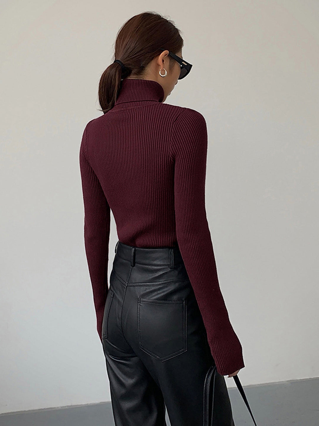 Ruby | Women’s Minimalist Slim Turtleneck Stretch Top