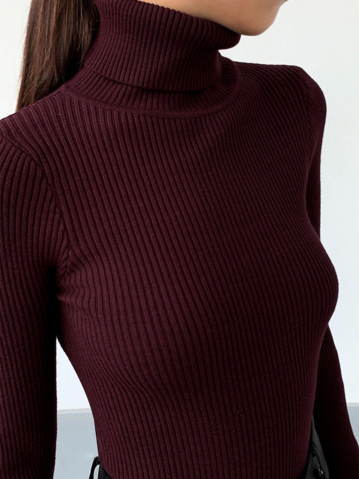 Ruby | Women’s Minimalist Slim Turtleneck Stretch Top