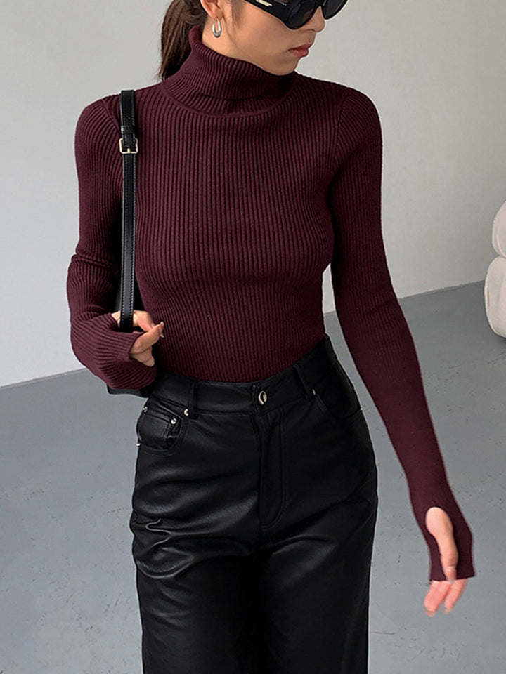 Ruby | Women’s Minimalist Slim Turtleneck Stretch Top