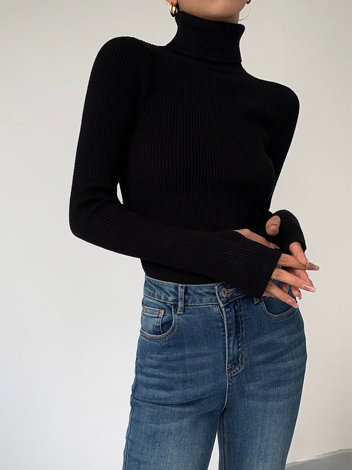 Ruby | Women’s Minimalist Slim Turtleneck Stretch Top