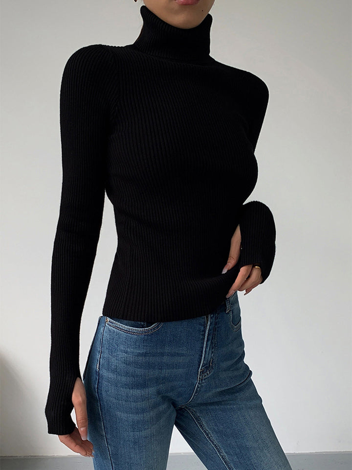 Ruby | Women’s Minimalist Slim Turtleneck Stretch Top