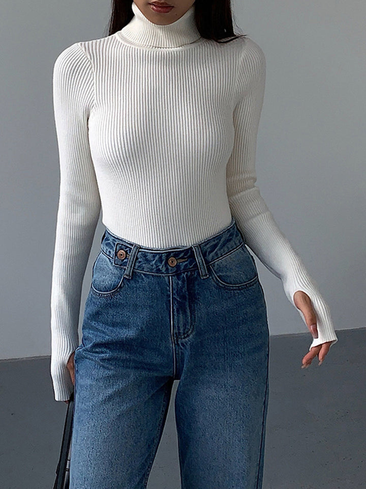Ruby | Women’s Minimalist Slim Turtleneck Stretch Top
