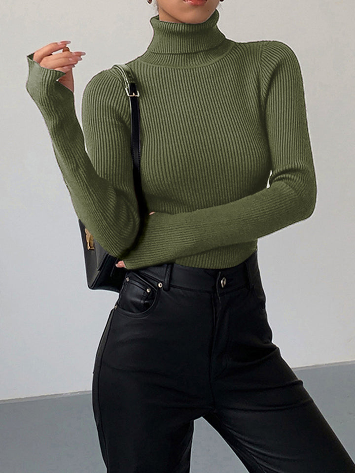 Ruby | Women’s Minimalist Slim Turtleneck Stretch Top