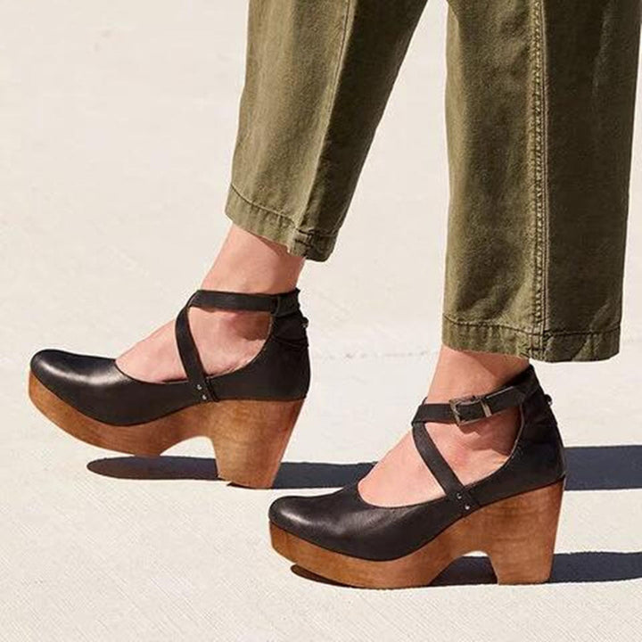 Claire | Women Elegant Closed Toe Wedge Heels