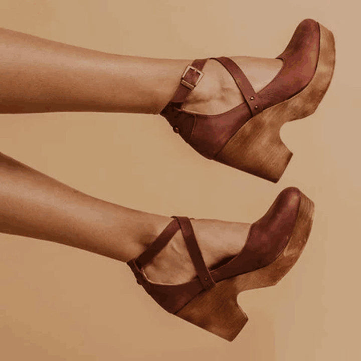 Taren | Women’s Buckle Strap Platform Heel Shoes