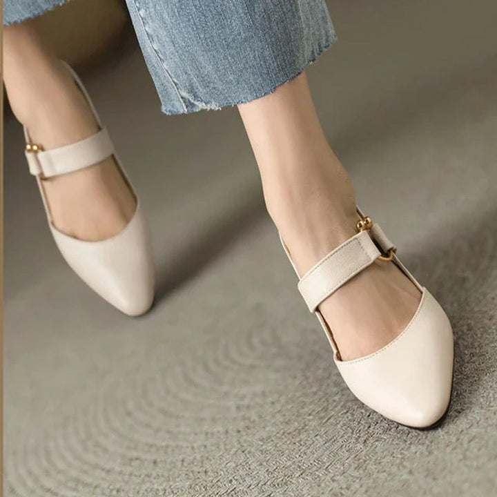 Clara | Women's  Toe Slingback Block Heel Mary Jane Heels