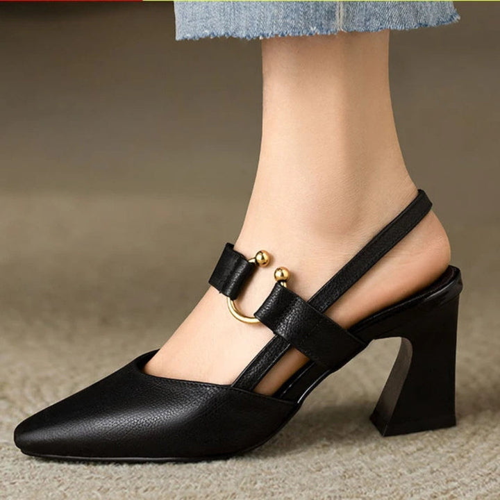 Clara | Women's  Toe Slingback Block Heel Mary Jane Heels