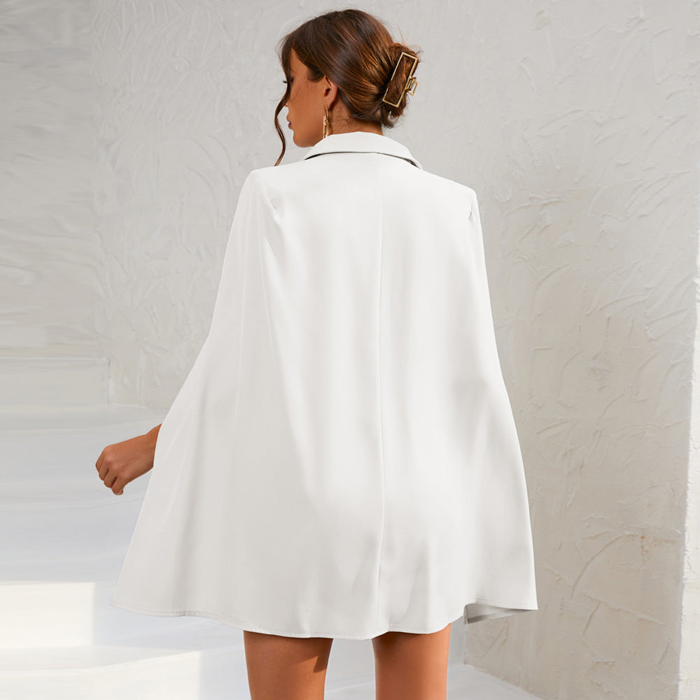 Madeline | Women Double Breasted Cape Dress with Belt