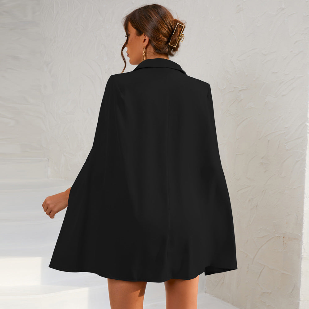 Madeline | Women Double Breasted Cape Dress with Belt