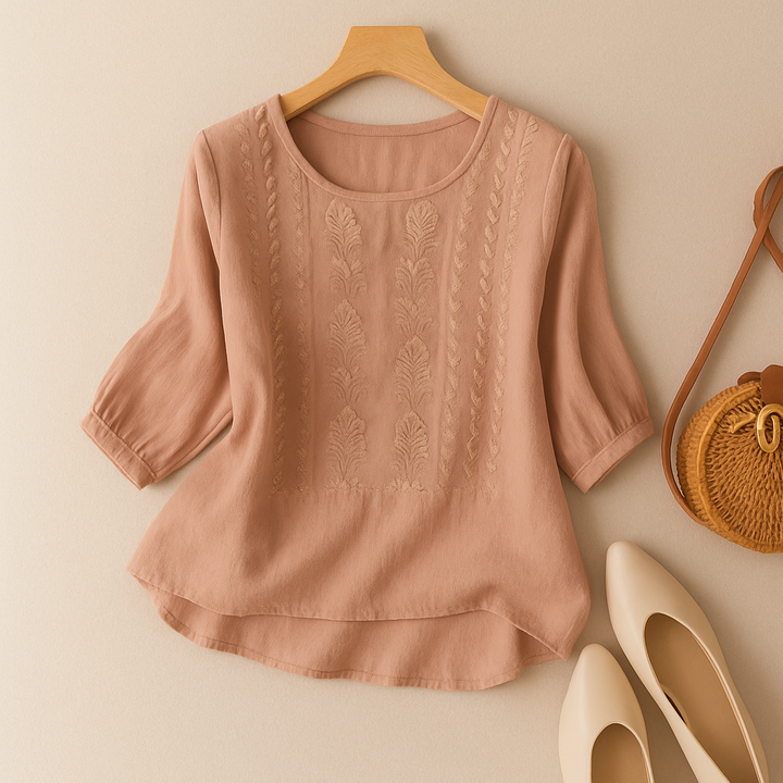 Freya | Women Embroidered Round Neck Blouse