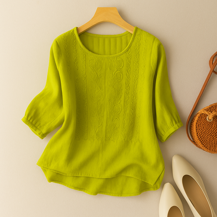 Freya | Women Embroidered Round Neck Blouse