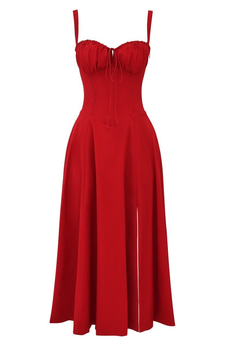 Emily | Women’s Corset Midi Dress Flowing Skirt