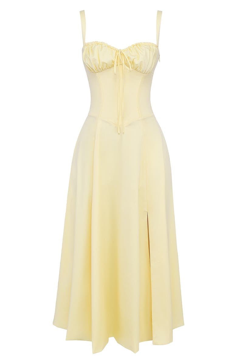 Emily | Women’s Corset Midi Dress Flowing Skirt