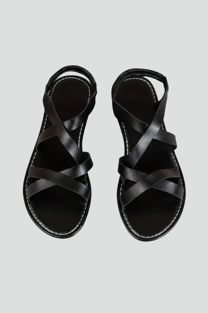 Laura | Women’s Flat Sandals with Criss-Cross Straps