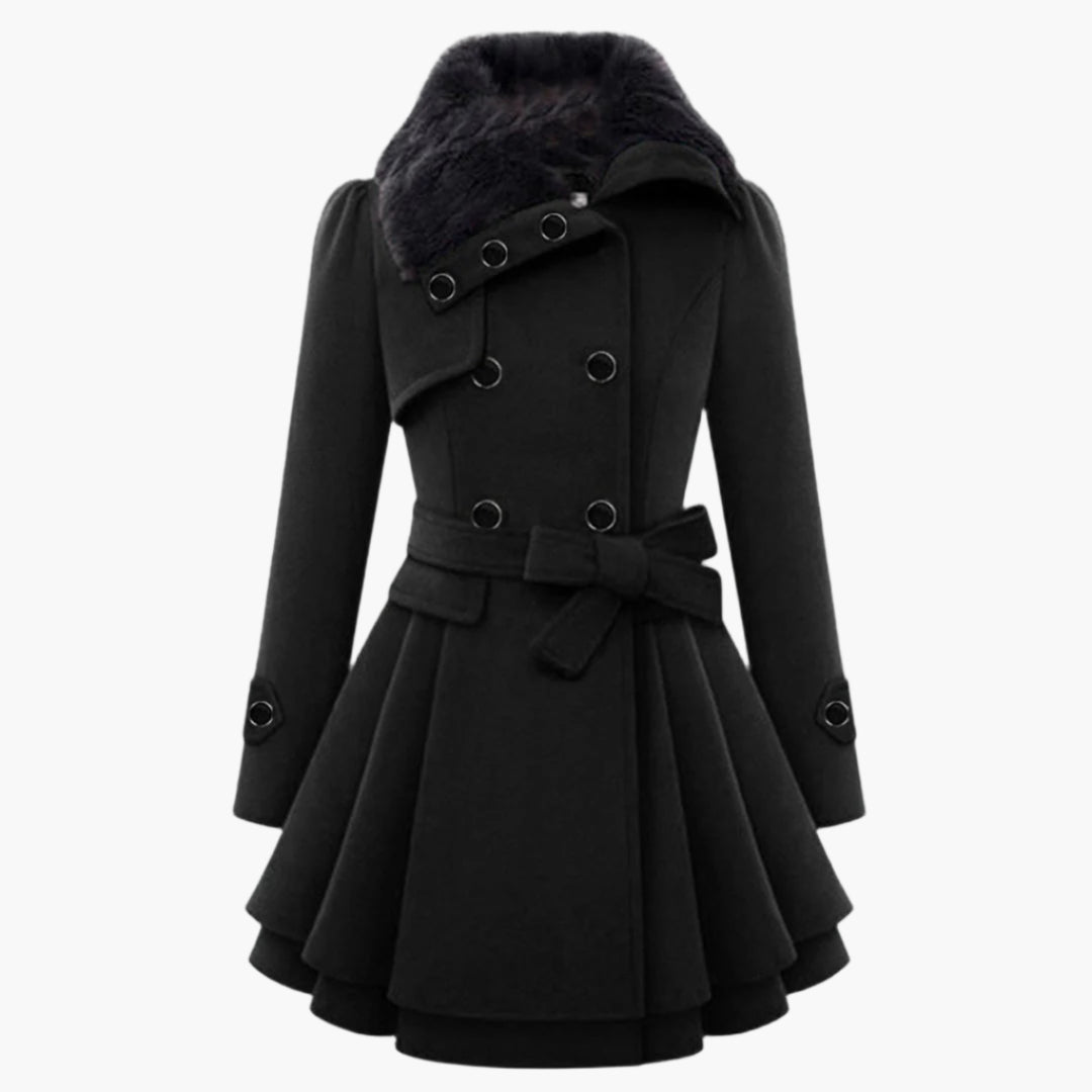 Lydia | Women’s Elegant Waist Tie Short Dress Coat