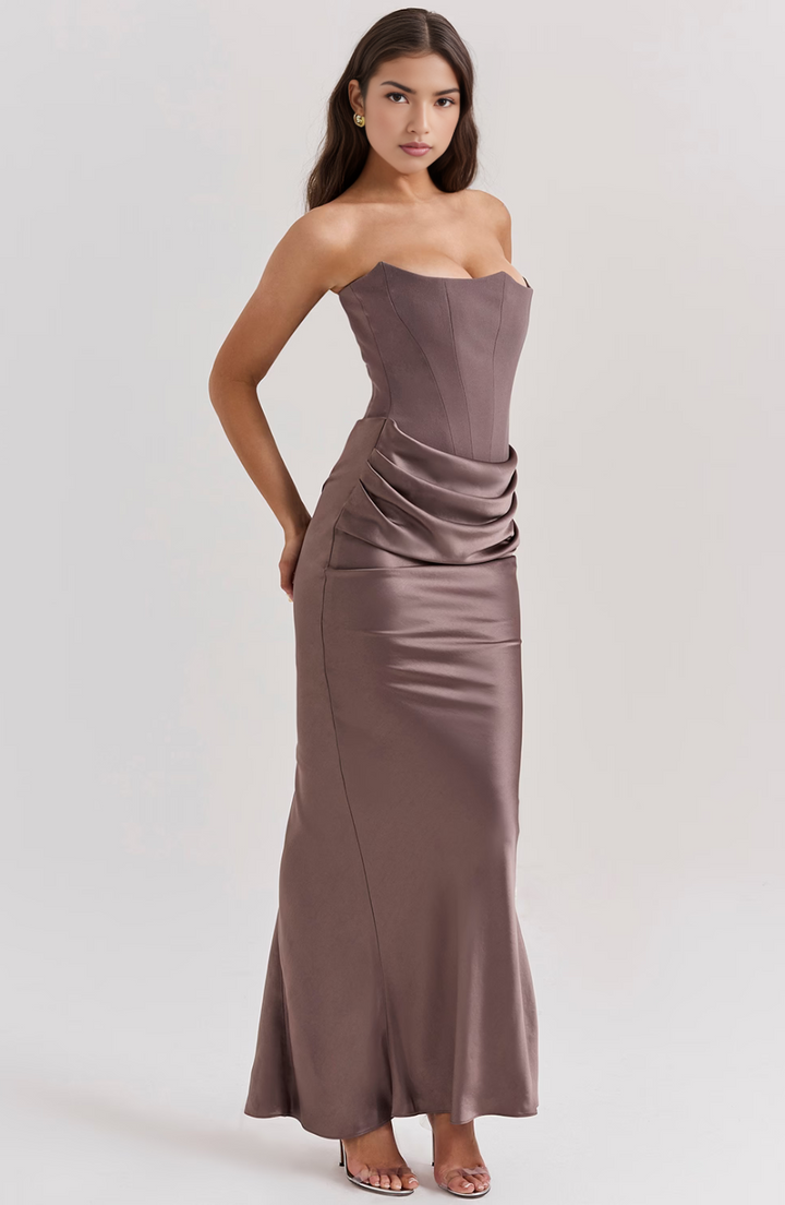 Camille | Women’s Strapless Corset Bodycon Maxi Dress