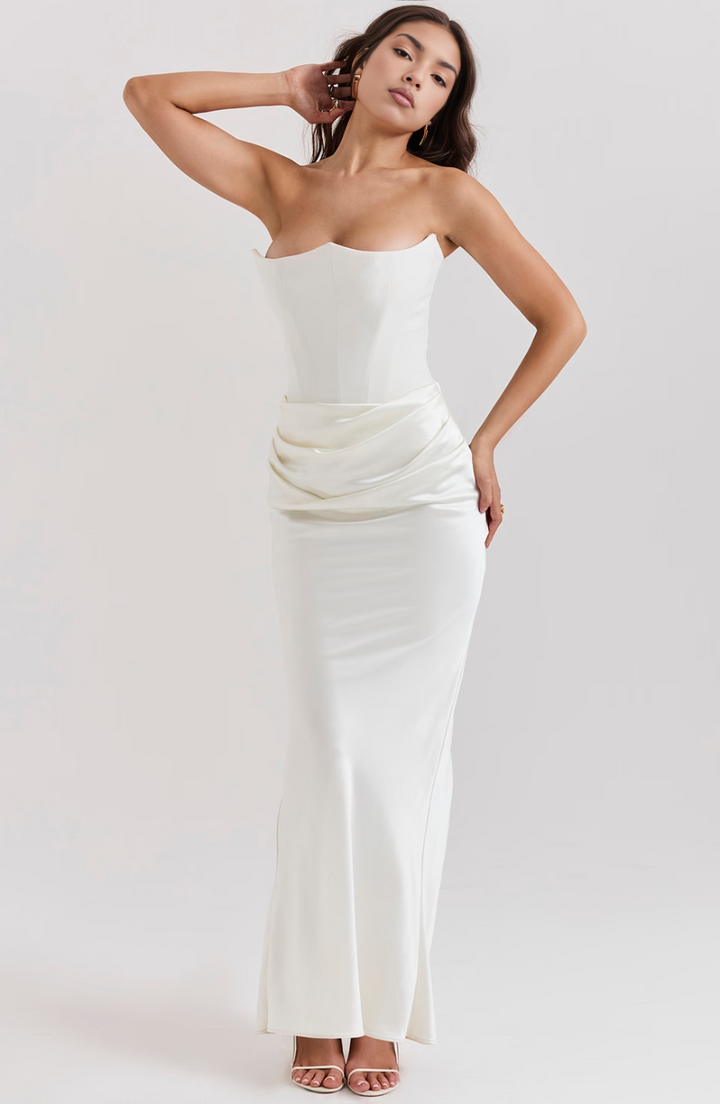 Camille | Women’s Strapless Corset Bodycon Maxi Dress