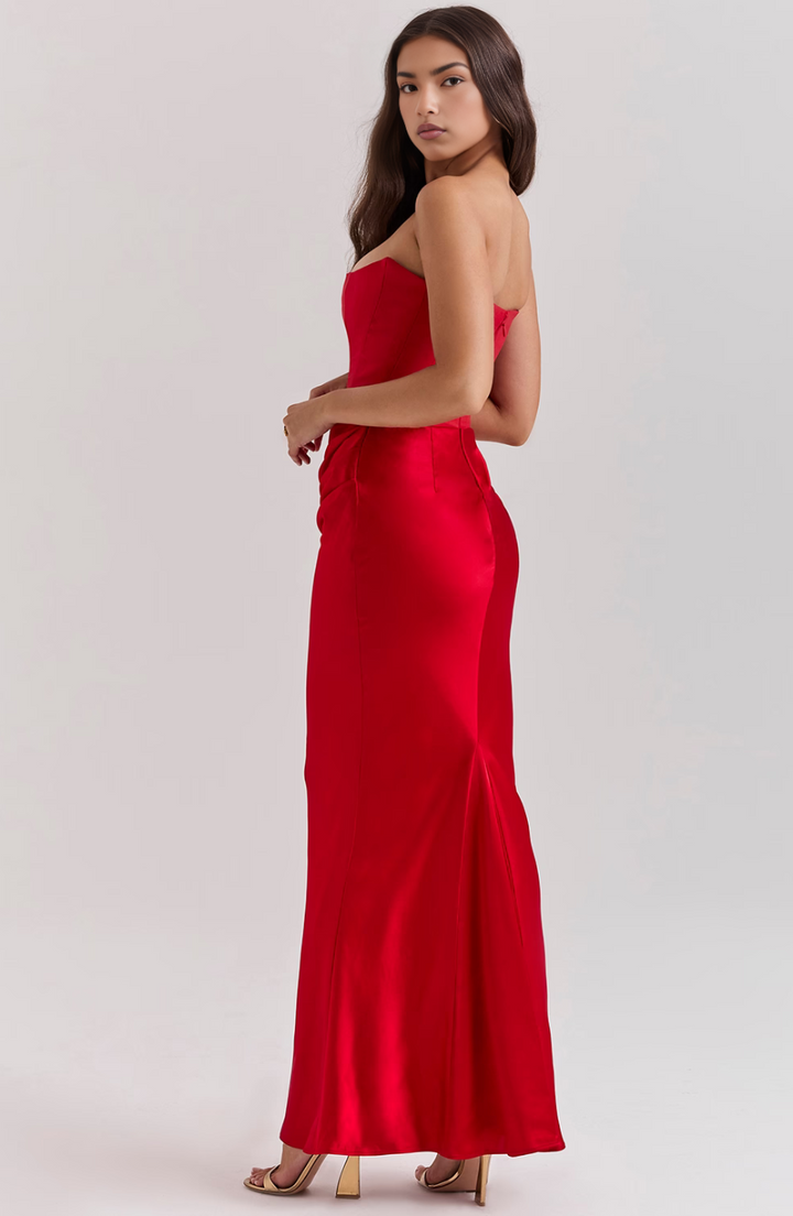 Camille | Women’s Strapless Corset Bodycon Maxi Dress