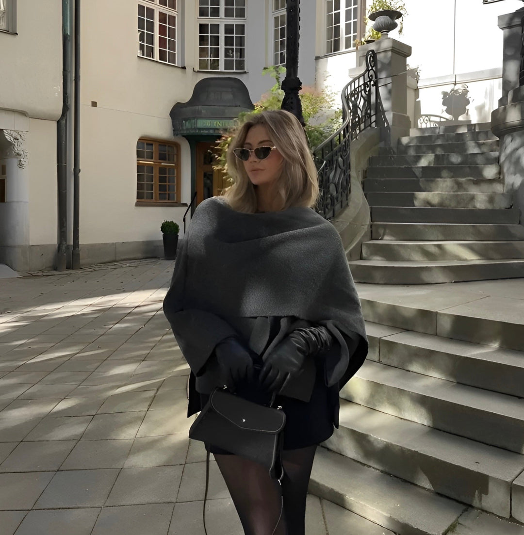 Paige | Women Elegant Draped Cape Coat