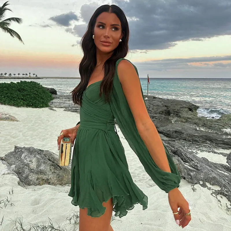 Rachel | Summer Women Long Sleeve Mini Dress