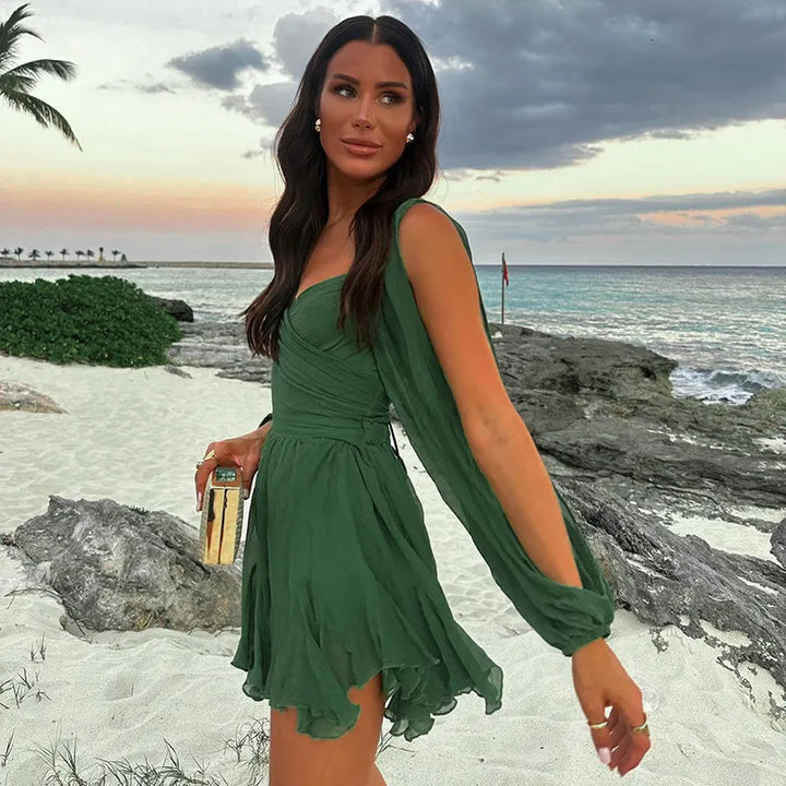 Rachel | Summer Women Long Sleeve Mini Dress