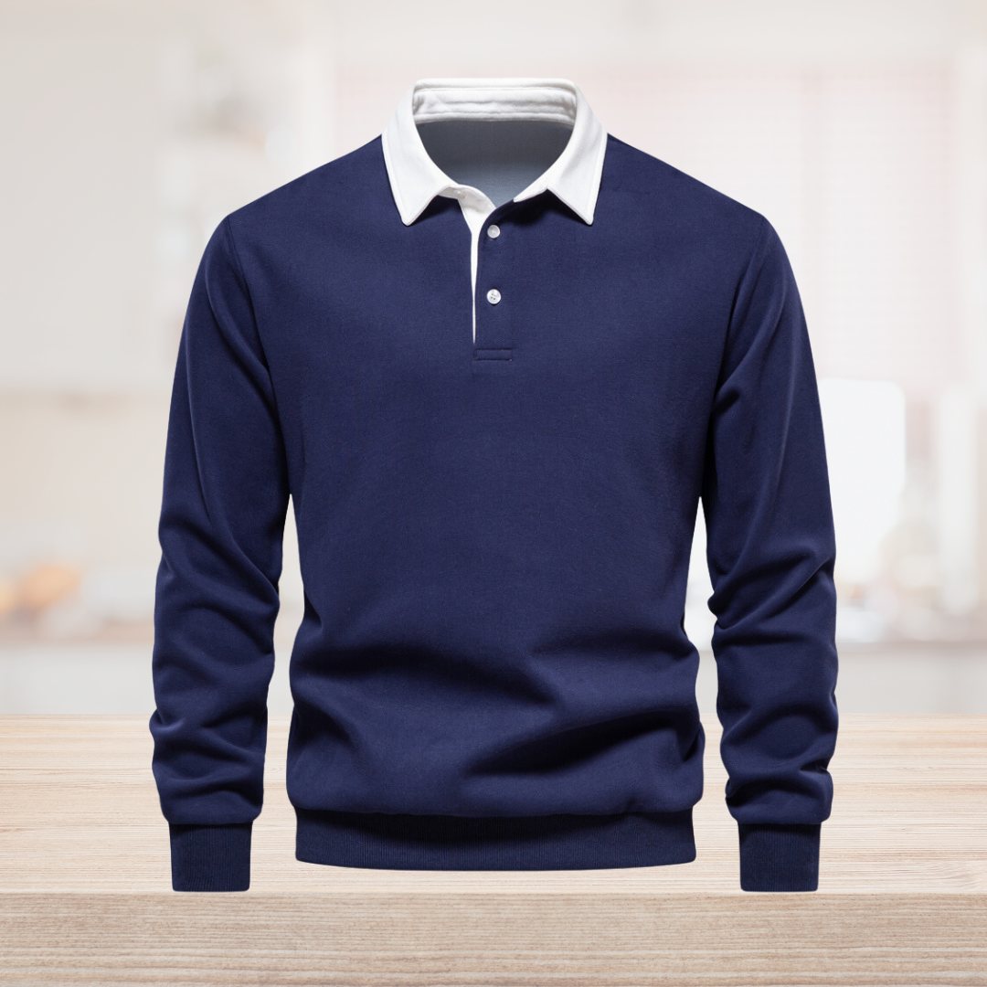 Chris | Men Long Sleeve Classic Collar Polo Shirt