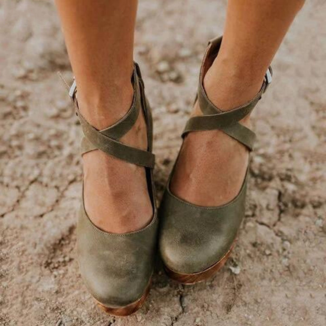 Claire | Women Elegant Closed Toe Wedge Heels