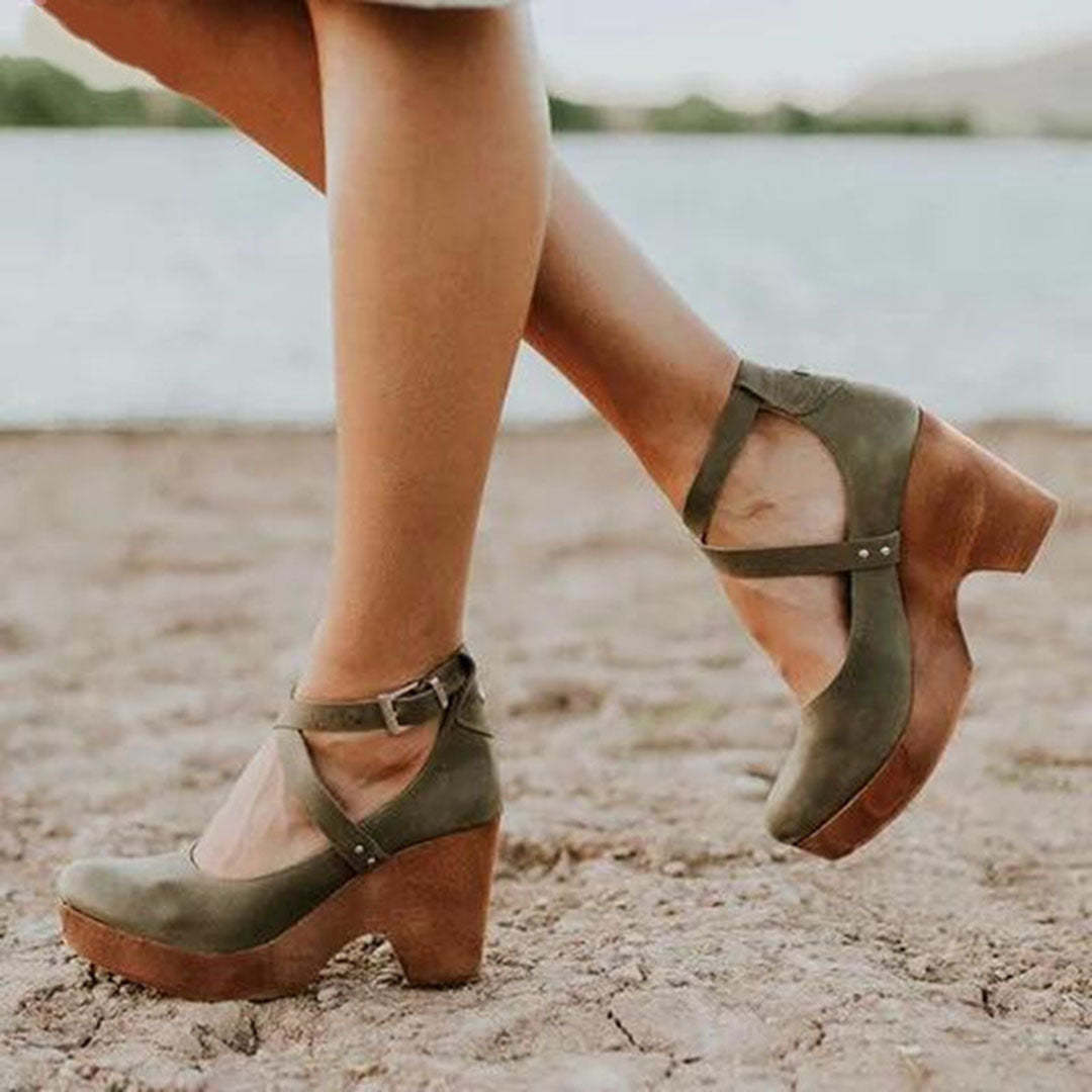 Claire | Women Elegant Closed Toe Wedge Heels