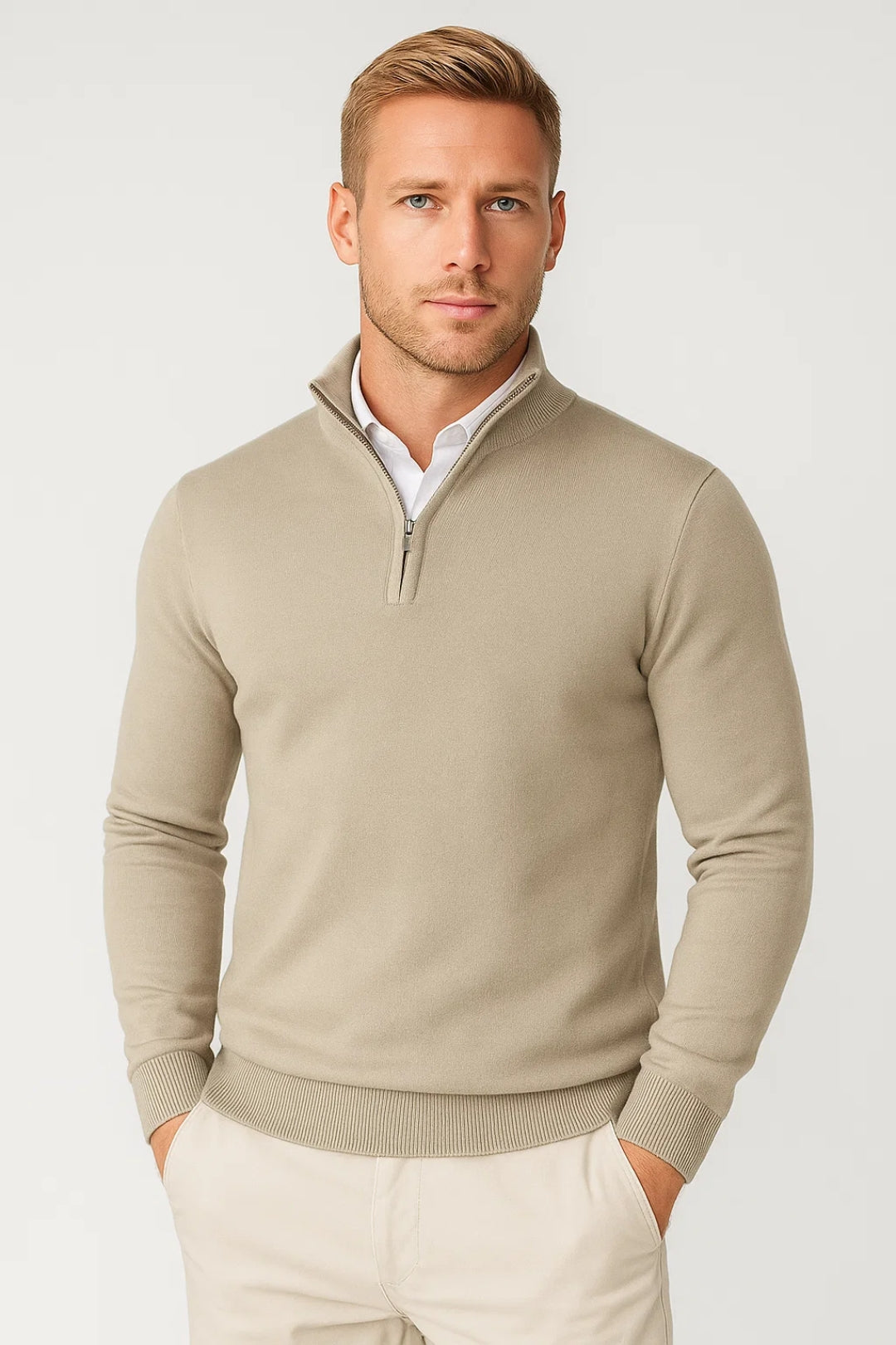 Christopher | Men Half Zip High Neck Sweater