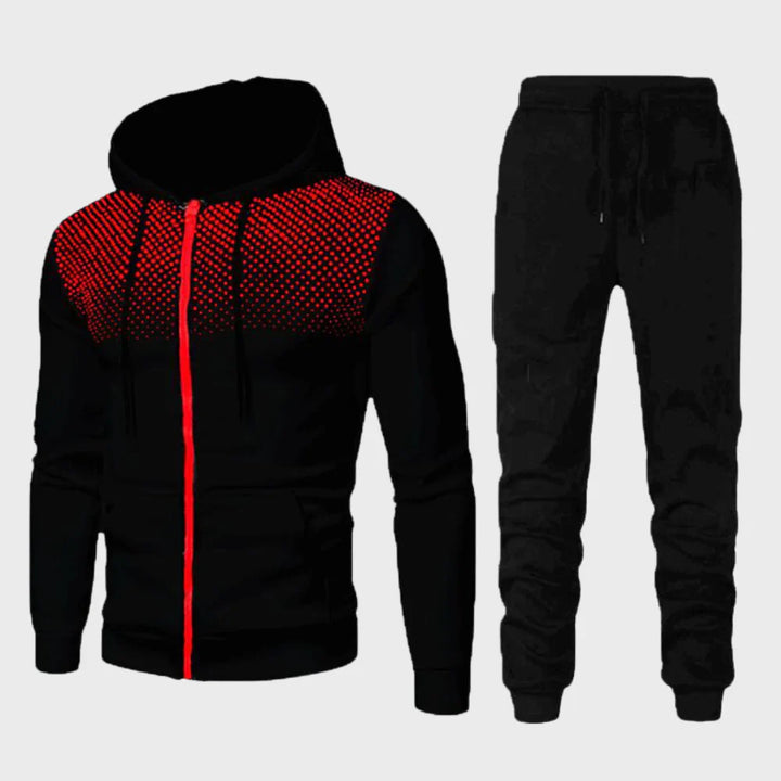 Edward | Men’s Hoodie Tracksuit with Dotted Chest Design