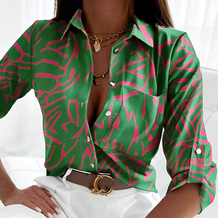 Kaelene |  Elegant Green Blouse
