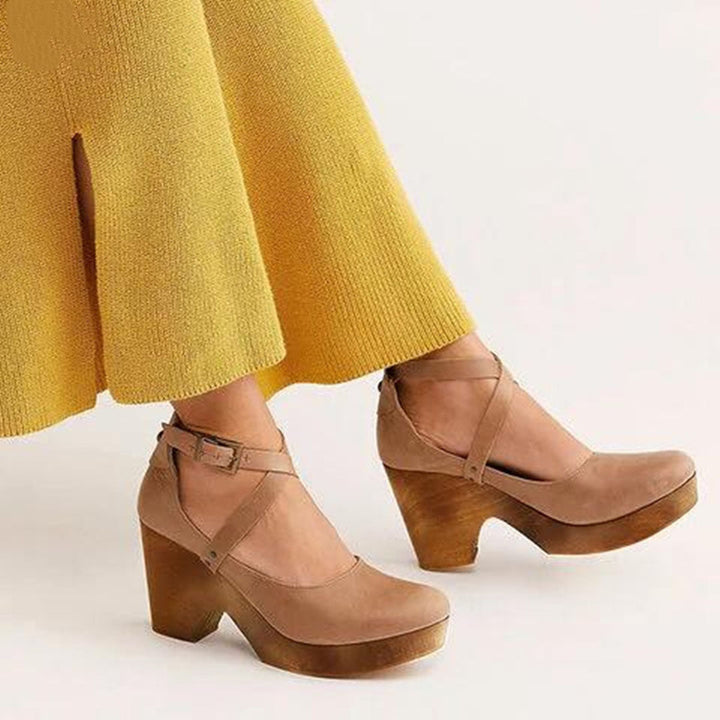 Taren | Women’s Buckle Strap Platform Heel Shoes