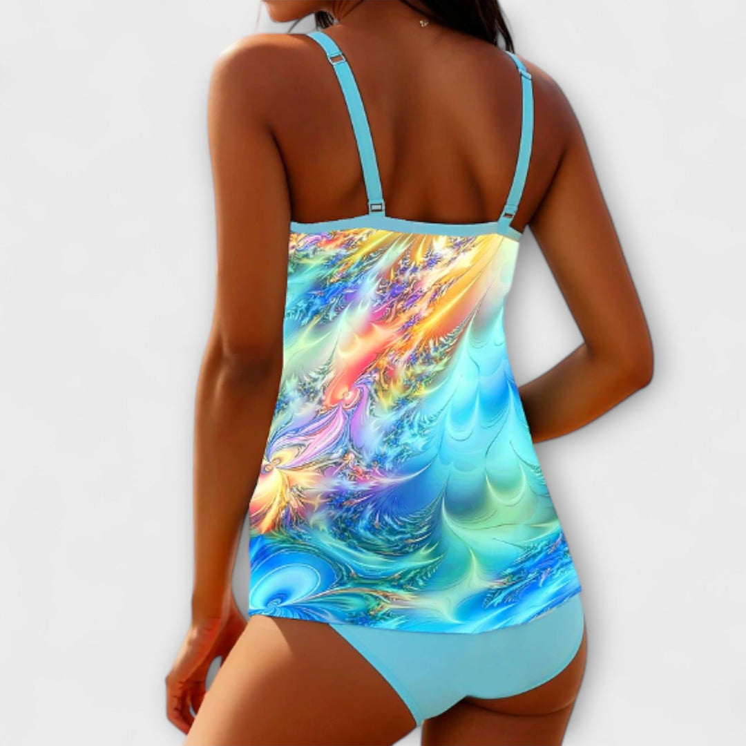 Daisy | Women’s Colorful Printed Tankini Swimsuit Set