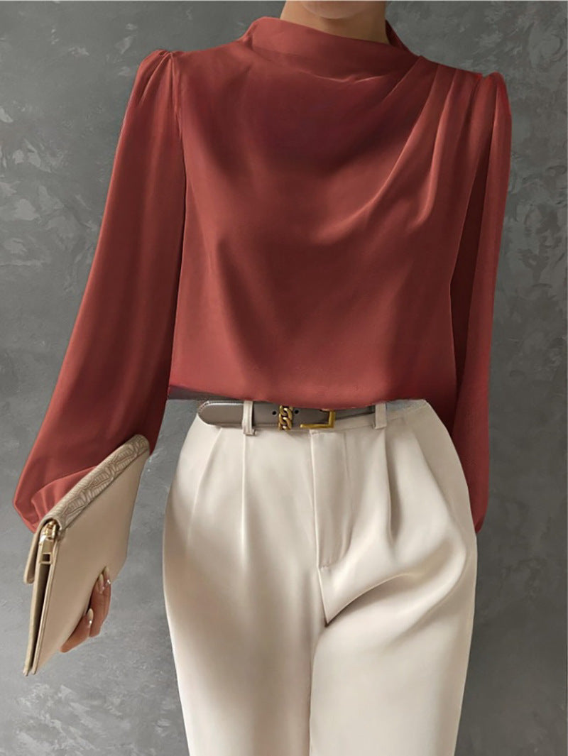 Samantha | Women Elegant Relaxed Fit Long Sleeve Blouse