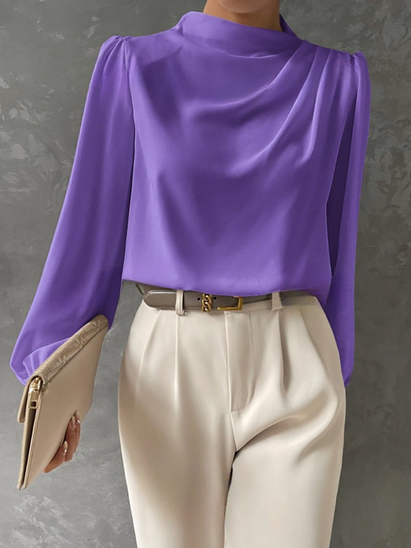 Samantha | Women Elegant Relaxed Fit Long Sleeve Blouse