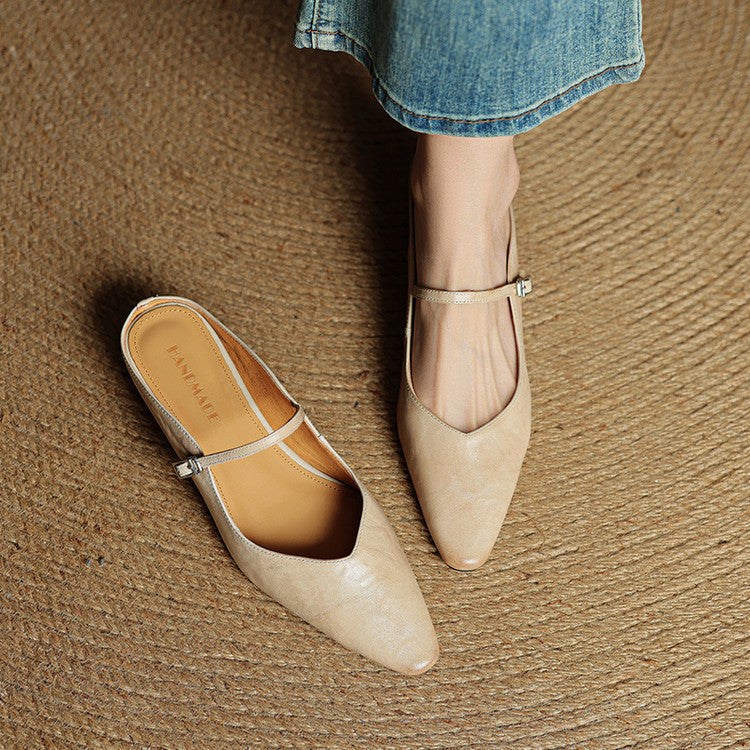 Jessica  | Women Genuine Leather Slip-On Mules