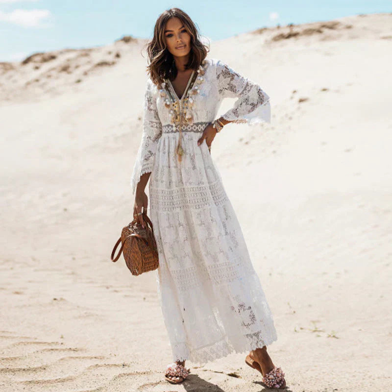 Clara | Women Bohemian Long Sleeve Maxi Dress