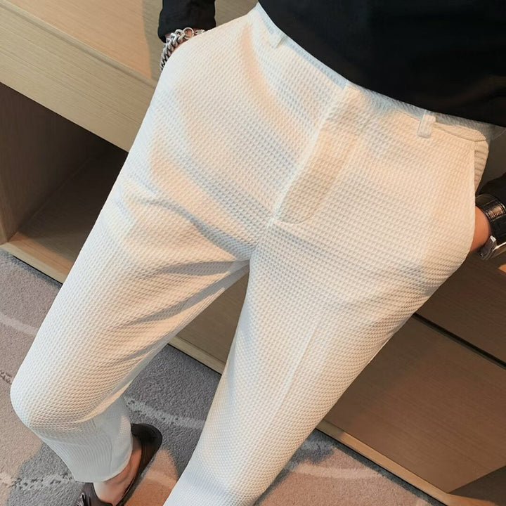 Oliver | Men Textured Slim Fit Dress Trousers