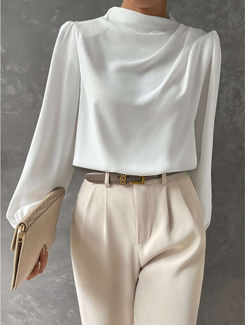 Samantha | Women Elegant Relaxed Fit Long Sleeve Blouse
