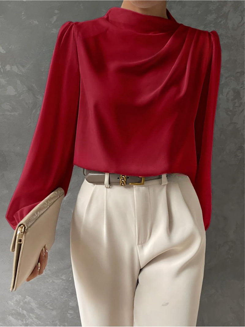 Samantha | Women Elegant Relaxed Fit Long Sleeve Blouse