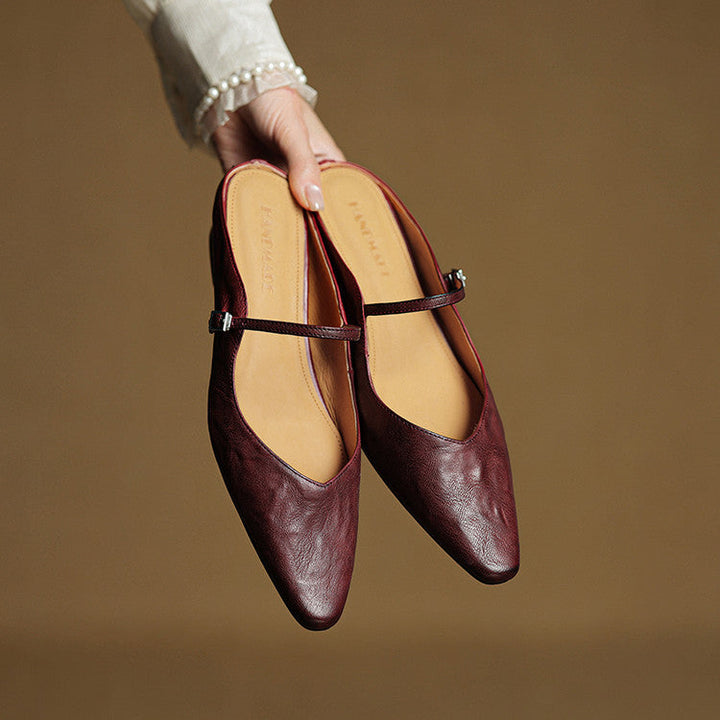 Jessica  | Women Genuine Leather Slip-On Mules